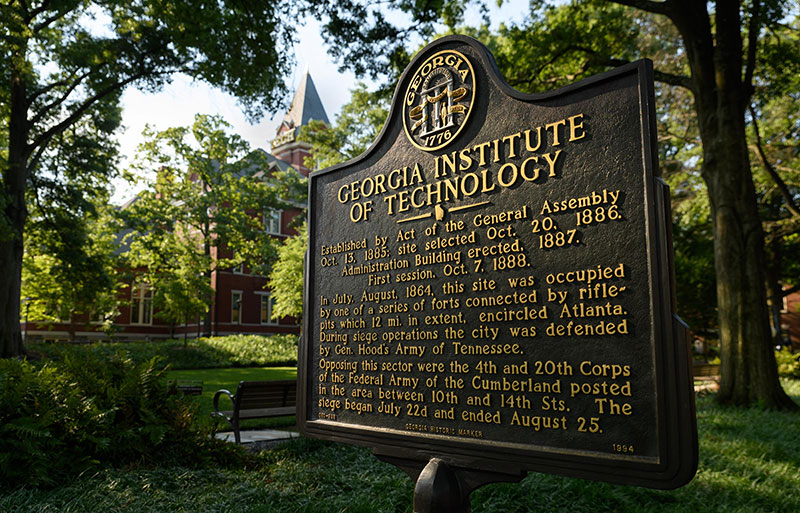 Historic marker of Georgia Institute of Technology